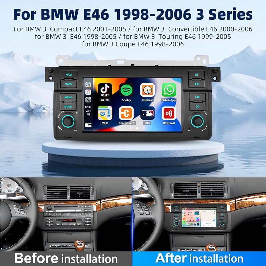 Amazon.com: [8-Core 4+64G] Android 13 Car Stereo for BMW E46